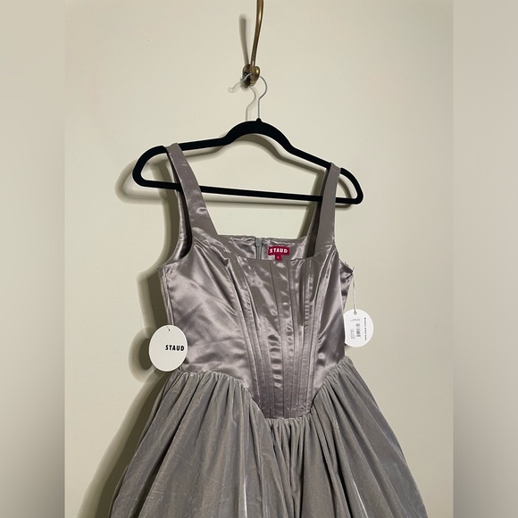 STAUD Landscape Silver Mini Dress in Silver - Picture 7 of 10